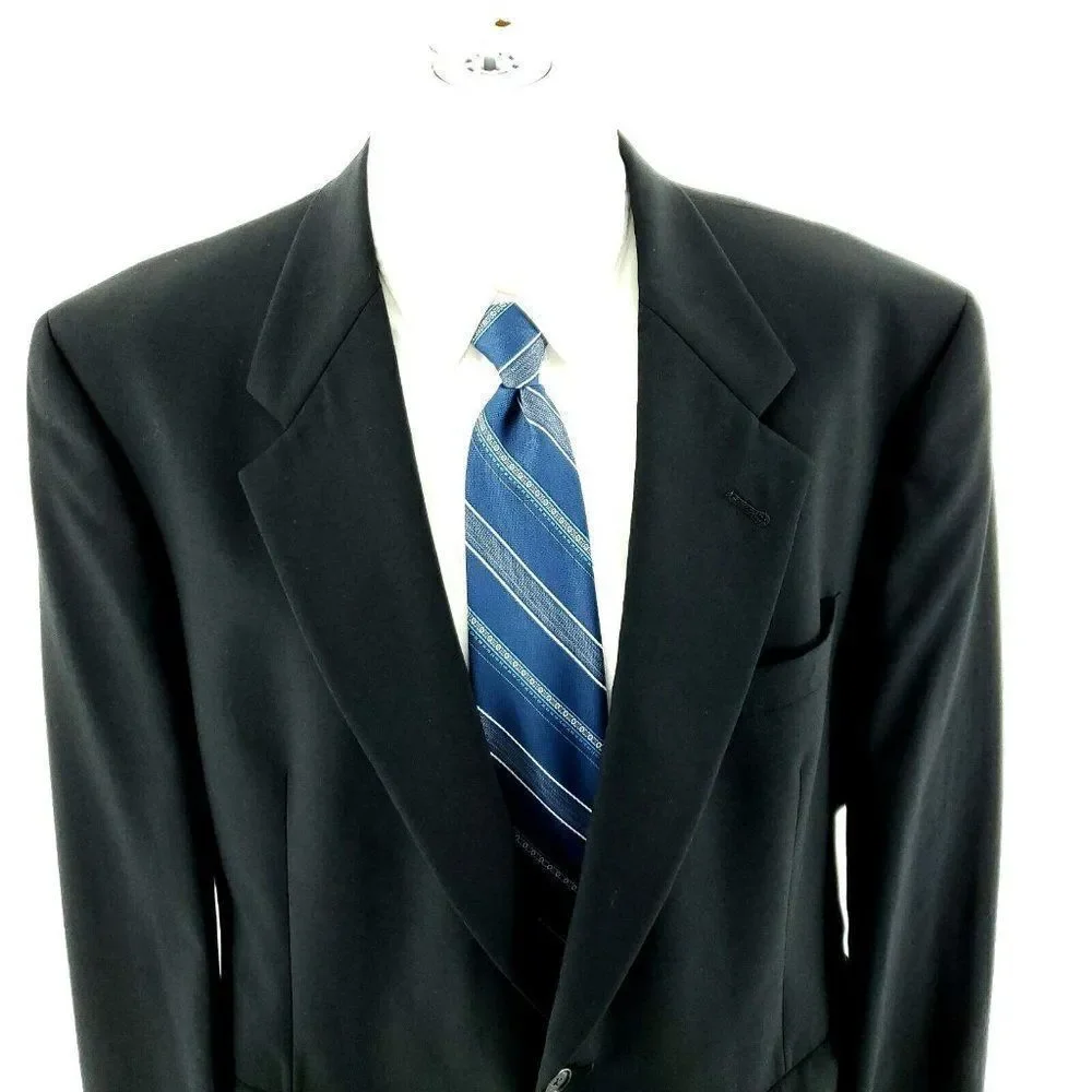 Hart Schaffner Marx Wool 2 Button Blazer 44R Charcoal Gray‎